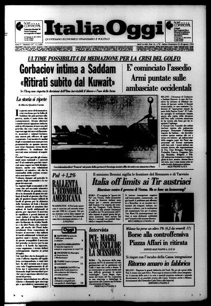 Italia oggi : quotidiano di economia finanza e politica